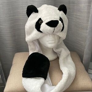 Panda-Themed Black and White Hat